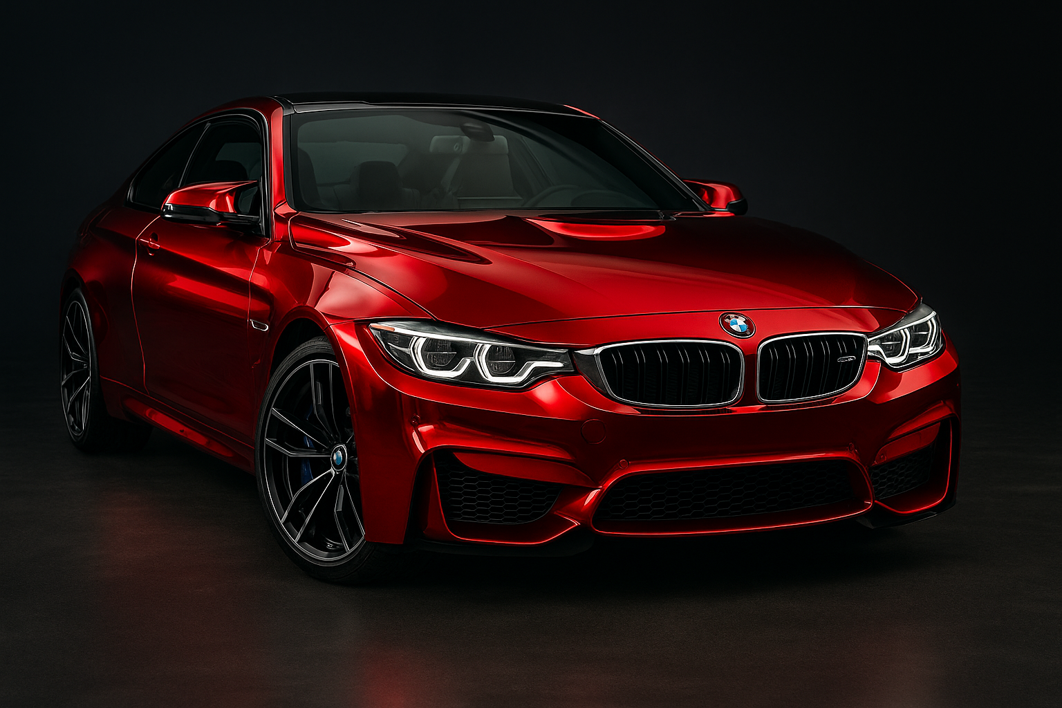 bmw m4 in rot chrom